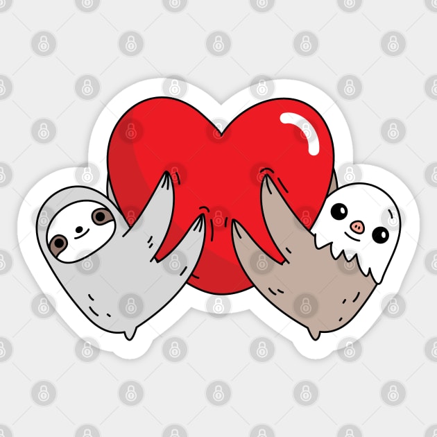 The love sloths Sticker by Noristudio